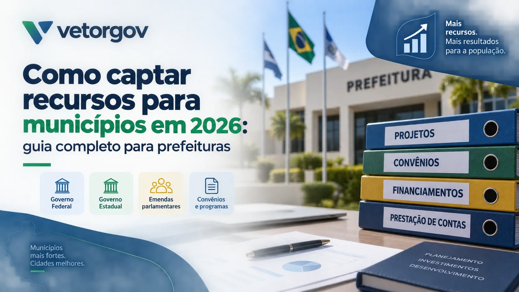 Equipe de prefeitura analisando projetos e oportunidades de captação de recursos municipais em sistema de gestão pública.